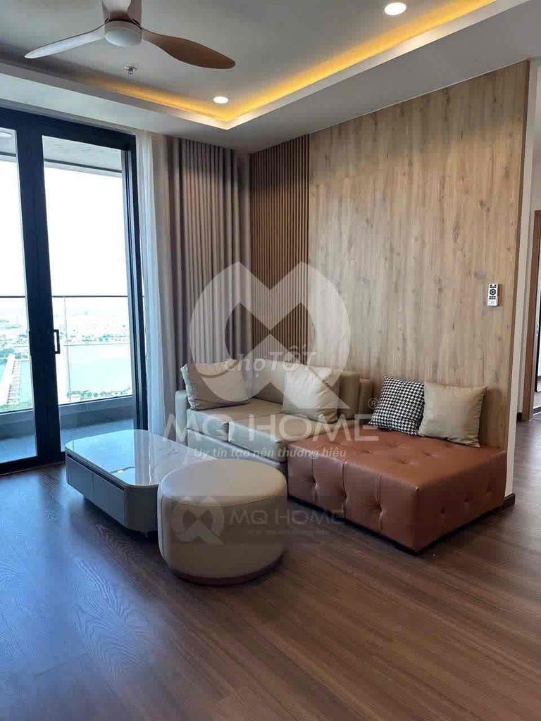 Panoma, 2 спальни, 70 м², вид на мост Trần Thị Lý — 35 млн ₫/мес